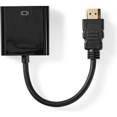 NEDIS C&acirc;ble adaptateur hdmi vers vga connecteur hdmi vga femelle + sortie 3,5 mm 0,2 m noir