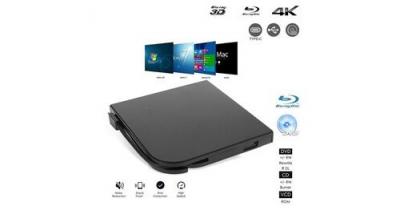 GENERIQUE Lecteur externe noir portable 4k 3d blu-ray usb 3. 0 type-c graveur de cd/dvd hd pour pc/mac de bureau 