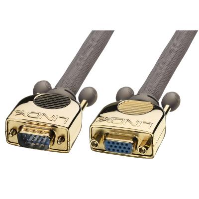 LINDY  37837 VGA Rallonge Deluxe [1x VGA m&acirc;le - 1x VGA femelle] anthracite 5.00 m
