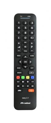 MELICONI  - T&eacute;l&eacute;commande universelle EASY 2.1 pour 1 TV + 1 d&eacute;codeur TNT SAT ou ADSL- 100% fonctions dorigine - Touches Smart Tv 
