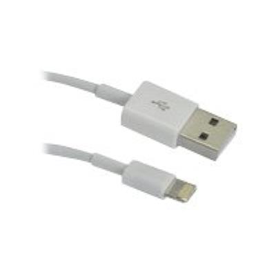 MICROCONNECT  - Lightning Cable MFI 1m, White - C&acirc;bles Lightning