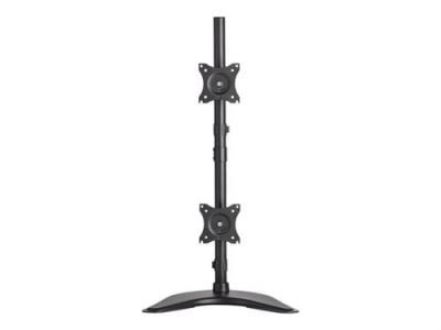 Support de moniteur double vertical pour &eacute;crans plats de 15"" &agrave; 27"" - montage sur bureau