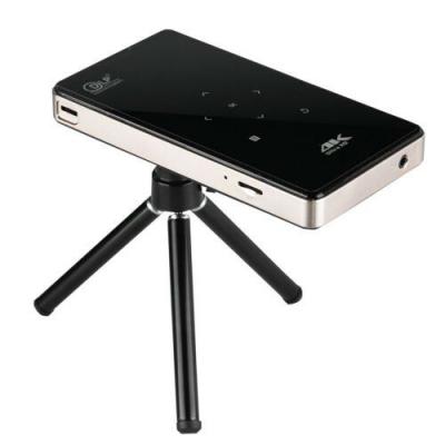  Vid&eacute;oprojecteur P09 DLP intelligent portable cin&eacute;ma maison 4K Wifi Android HD 1080P HDMI USB TF -Noir 