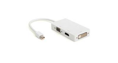 GENERIQUE C&acirc;ble adaptateur 3 en 1 thunderbolt mini display port dp vers hdmi vga dvi pour mac - blanc 