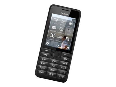 NOKIA  301 - 3G t&eacute;l&eacute;phone de service - RAM 64 Mo - microSD slot - Ecran LCD - 320 x 240 pixels - rear camera 3,2 MP - noir 