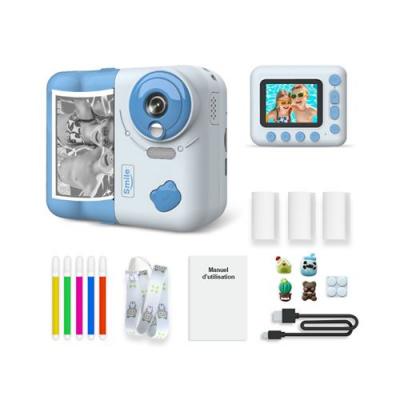 AVIZAR Appareil Photo 48 MP Instakid pour Enfant avec Impression et Filtres  Blanc / Bleu