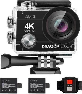 AKASO  Cam&eacute;ra Sport Brave 4 Pro 4K 20MP Cam&eacute;ra Etanche 40M Deux &Eacute;crans T&eacute;l&eacute;commande Cam&eacute;scope WiFi EIS 2.0 Noir Avec 32G Carte 