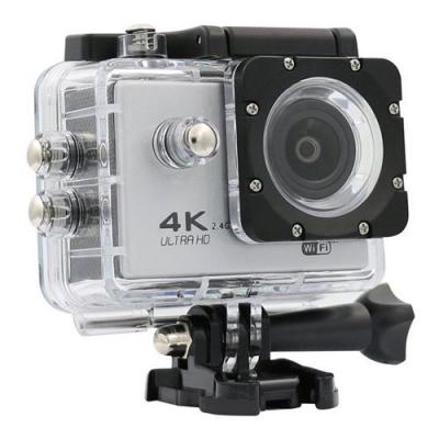 Cam&eacute;ra Sport Etanche R&eacute;solution 4K Slow Motion 16Mp Grand Angle 170&deg; Argent + SD 16Go