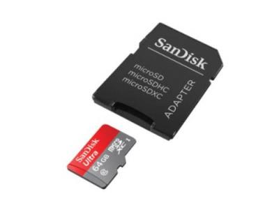 SANDISK Carte M&eacute;moire MicroSD  Ultra MicroSDXC 64 Go + Adaptateur SD 