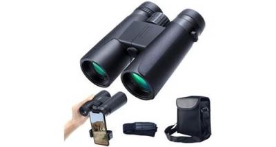 CHRONUS jumelles 12x42 avec prisme en toit pour adultes, compactes, portables, &eacute;tanches, avec vision nocturne, prisme bak4, lentille fmc 