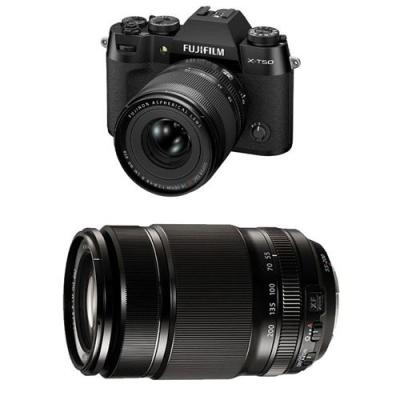 FUJIFILM  appareil photo hybride x-t50 noir + 16-50 + 55-200 