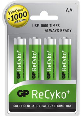 GP BATTERIES Gp Recyko+ R6 Aa 2000mah Rechargeable Battery 4 Units Vert