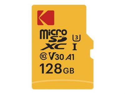 KODAK  Micro Carte M&eacute;moire SD 128Go UHS-I U3 V30 A1 - Ultra Performance