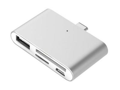 LOGILINK Lecteur de carte usb type-c pour microsd, sd, usb, usb micro (argent&eacute;)