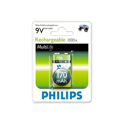 PHILIPS  Multilife 9VB1A17 - Batterie 9V - NiMH - (rechargeables) - 170 mAh