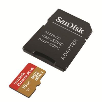 SANDISK  Carte m&eacute;moire Extreme+ microSDHC 64 Go Class 10 + adaptateur 