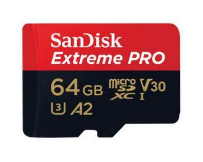 SANDISK Carte M&eacute;moire Micro SDXC -  - Extreme Pro - 64 Go - 170MB/s - Class 10 UHS-I U3 V30 