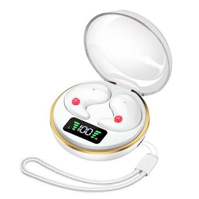 AVIZAR Ecouteurs de Sommeil sans Fil Ultra Plats Anti Bruit avec Boitier LED Blanc