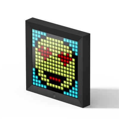  Cadre photo num&eacute;rique Divoom Pixoo Noir Pixel Art avec lumi&egrave;re d'ambiance de 22 cm, Commande par Application,r&eacute;veil Intelligent LED 
