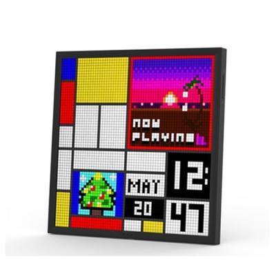  Cadre photo num&eacute;rique Divoom Pixoo-64 Noir WiFi Pixel Art avec Panneau LED 64x64, d&eacute;coration d'&eacute;clairage Unique 