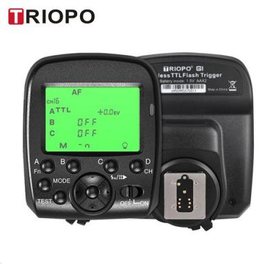  D&eacute;clencheur de Flash TRIOPO G1 Dual TTL sans fil avec &eacute;cran large LCD 1 / 8000s HSS 2.4G 16 canaux pour appareils photo de la s&eacute;rie Canon Nikon 