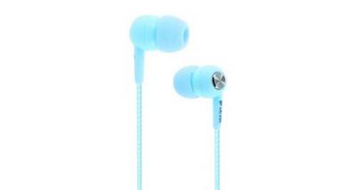 DEVIA Ecouteurs intra-auriculaires t&eacute;l&eacute;commande + microphone anti-noeud  - bleu