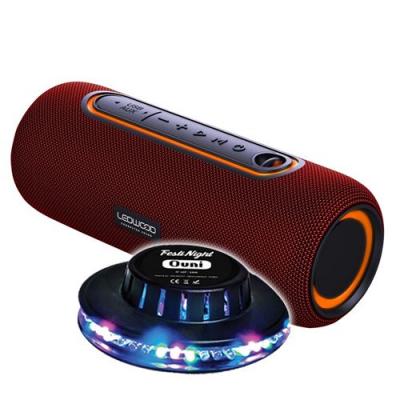 LEDWOOD Enceinte Nomade XTREM140 LD-XT140BT-RED, 100W / 10W RMS, Bluetooth 5.0, TWS - Etanche IPX5, Autono. 6H, Jeu Lumi&egrave;re Ovni 