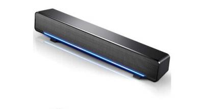 CHRONUS Haut-parleurs pc, caisson de basses portable, bo&icirc;te &agrave; musique led filaire avec deux pilotes(noir) 