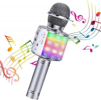 GENERIQUE Karaok&eacute; Microphone ShinePick Bluetooth Portable pour Enfants/Adultes Argent 