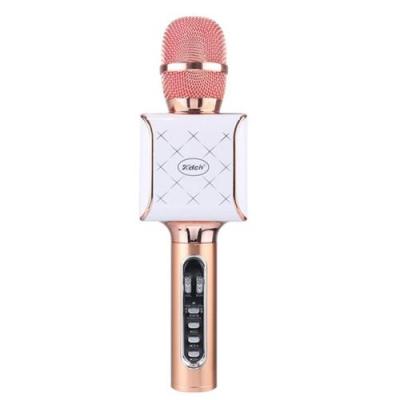  Microphone karaok&eacute; Bluetooth sans fil, haut-parleur Or rose 