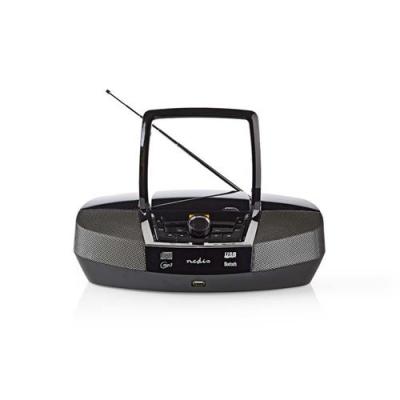 NEDIS  SPBB200BK Lecteur CD Bluetooth&reg; Boombox 12 W / Radio FM / USB / Aux Noir 