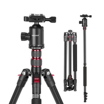 NEEWER  196 cm Tr&eacute;pied pour Appareil Photo Reflex, 2-en-1 Monopied Tr&eacute;pied Compact en Aluminium avec Rotule &agrave; 360 degr&eacute;s, 2 Axes Centraux, QR Plaque et 8 kg Chargement avec