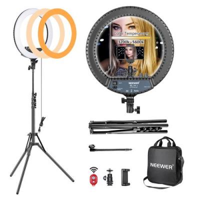 NEEWER  Kit Ring Light Anneau de Lumi&egrave;re LED 14-pouce/34,5cm 30W Bi-Couleur 3200k-5600K compatible appareil photo num&eacute;rique, r&eacute;flex et smartphone 