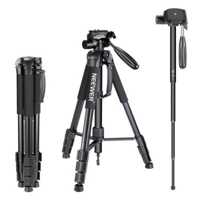 NEEWER  Tr&eacute;pied Appareil Photo- Tr&eacute;pied Monopode Portable 177 cm en Alliage Aluminium avec Sac pour Appareil Photo Canon Nikon Sony DSLR DV Vid&eacute;o Cam&eacute;scope Noir (SAB264) 