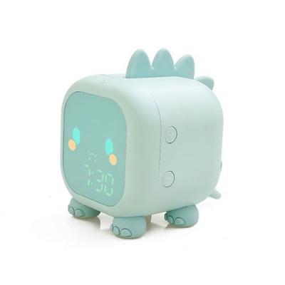 AVIZAR R&eacute;veil Anim&eacute; pour Enfant Mon Petit Dino Veilleuse Double Alarme Bleu