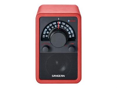 SANGEAN  WR-15BT Radio portable Bluetooth Cuir Rouge