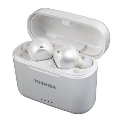 TOSHIBA Ecouteurs True Wireless Waterproof HD  RZE-BT1050 White Pearl avec powercase - Neuf