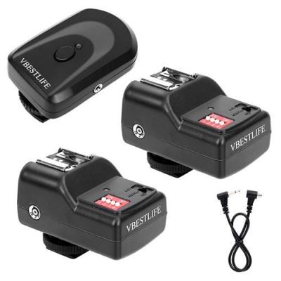 GENERIQUE VBESTLIFE Ensemble D&eacute;clencheur de Flash sans Fil 16 Canaux avec 1 Emetteur + 2 R&eacute;cepteurs + 1 Cordon de Synchronisation 
