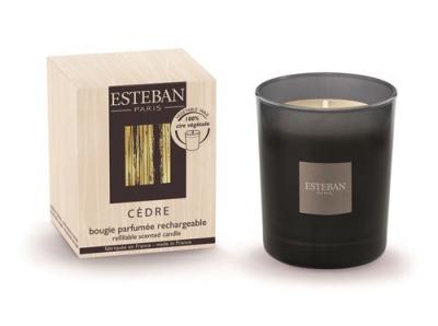 Bougie parfum&eacute;e initiale rechargeable Esteban C&egrave;dre
