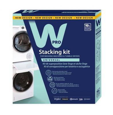 WPRO Kit de superposition universel pour lave-linge/seche-linge avec tablette coulissante
