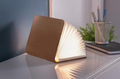 GINGKO Lampe livre intelligente  en cuir Mini Marron