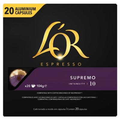 L OR Paquet de 20 capsules L&rsquo;Or Espresso Supremo Intensit&eacute; 10