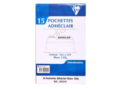 CLAIREFONTAINE Set de 15 pochettes  Adh&eacute;clair 162 x 229 mm