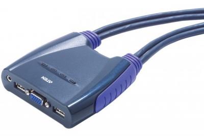  ATEN Petite CS-64U - Commutateur &eacute;cran-clavier-souris/audio/USB - 4 x KVM / audio / USB - 1 utilisateur local - de bureau 