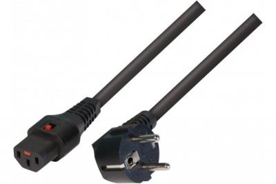 MCAD IEC-LOCK Cordon d'alimentation CEE7 / C13 &agrave; verrouillage noir - 2,0 m