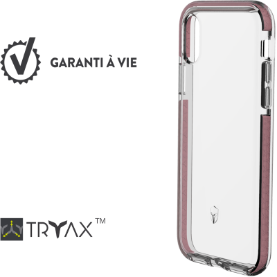 BIG BEN CONNECTED Coque Force Case New Life Rose transparent pour iPhone X