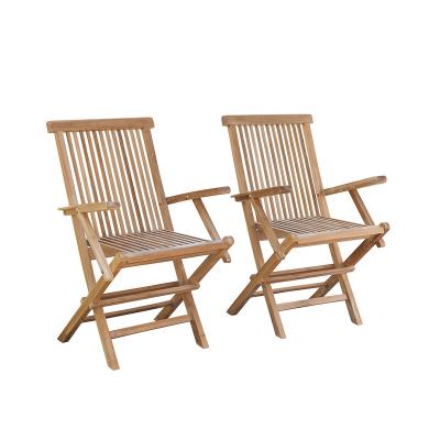 BERAH GETAH Fauteuil de jardin en teck massif pliant (lot de 2) - Marron