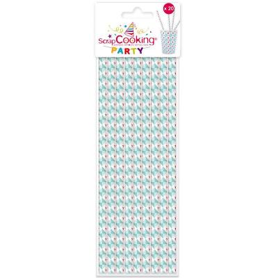 SCRAPCOOKING PARTY Pailles Cartonn&eacute;es G&eacute;om&eacute;trie &Eacute;toile 20 Pi&egrave;ces
