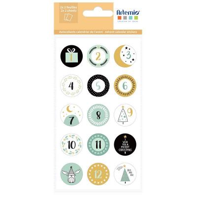 ARTEMIO 30 stickers rond calendrier de l'Avent 