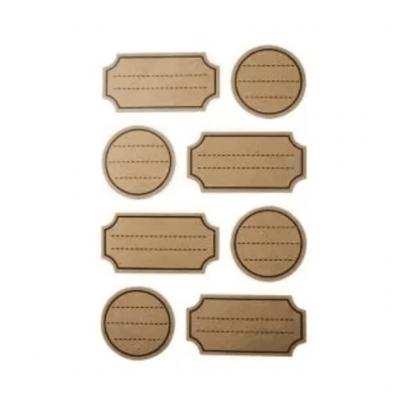PW INTERNATIONAL Stickers kraft - Cadres lign&eacute;s 3 cm - 32 pcs - Graine Cr&eacute;ative - couleur variant